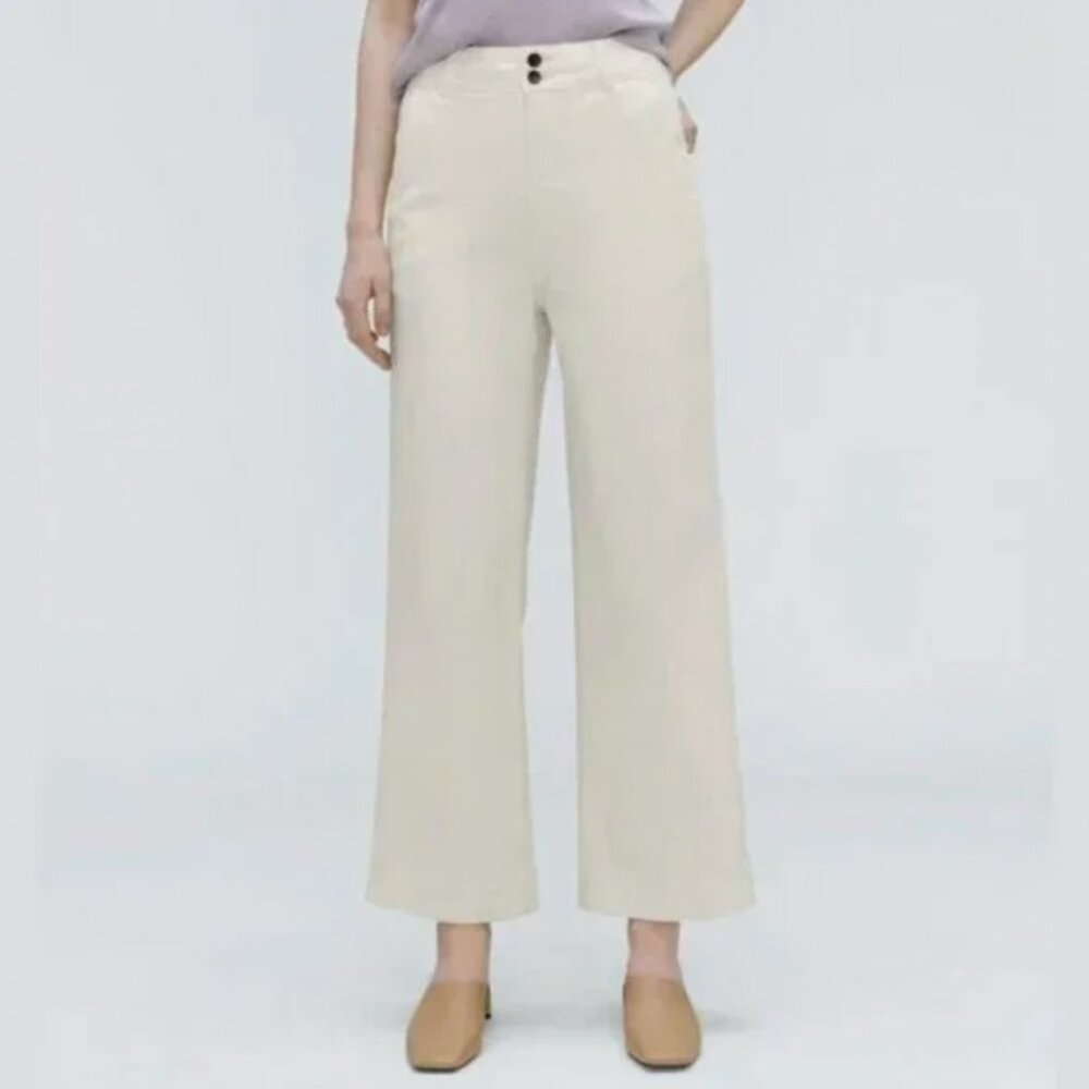 NWT Everlane The Organic Wide Leg Pant Womens 4 Bone